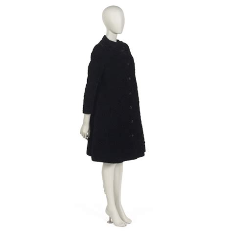 yves saint laurent evening coat of black machine matelasse velvet